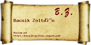 Bacsik Zoltán névjegykártya